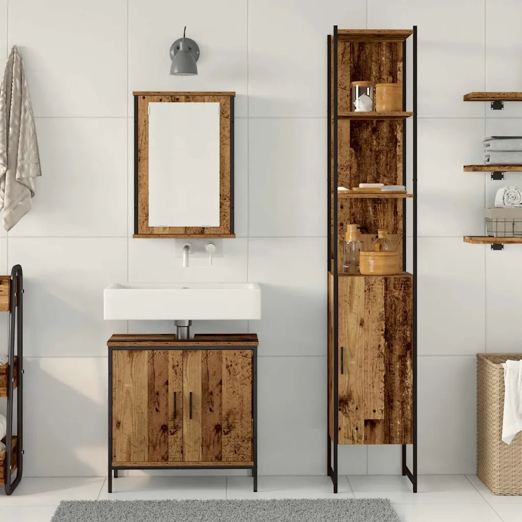 Set di mobili per il bagno 3 pcs Marrone Legno multistrato 3332551
