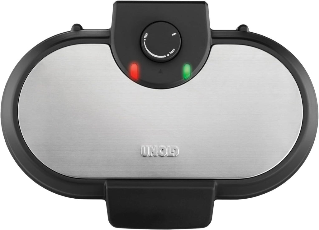 Unold 48165 Pancake Maker Americano 2 Piastre Antiaderenti 13,5 cm 1000 W Termostato Regolabile colore Nero