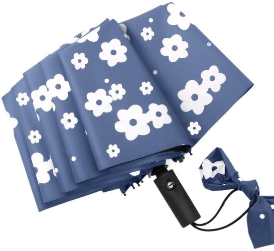 Parasole Opvougbile UPF50+ Protezione UV - Leggero - Resistente al Vento fino al Livello 5 - Funzione di Apertura/Chiusura Automatica - Foglia di Loto Impermeabile all'Acqua - Struttura a Fibra di Vetro - Parasole da Viaggio