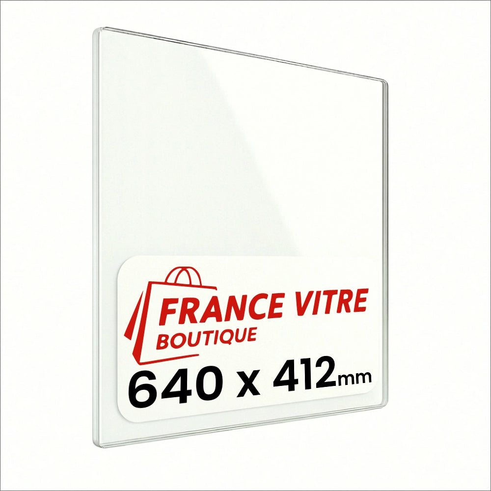 640 x 412 x 4 mm - Vetro per stufa a legna - vetro camino di ricambio - vetro per caminetto resistente al fuoco - France Vitre