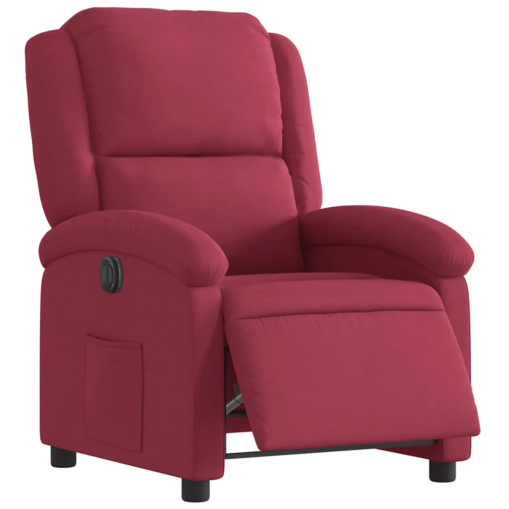 Poltrona Elettrica Reclinabile Rosso Vino in Tessuto 3204283