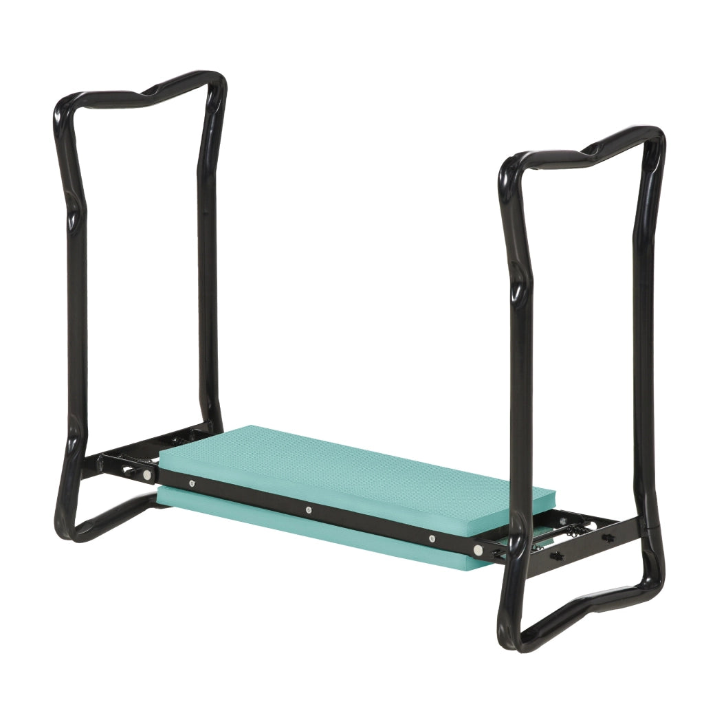 Sgabello giardino pieghevole ¨C Xylo ¨C con cuscino e tasche portattrezzi verde 58x28x49cm