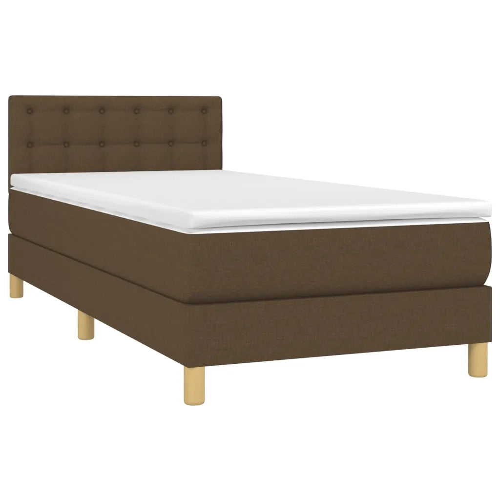Giroletto a Molle con Materasso Marrone Scuro 90x200 cm Tessuto 3140908