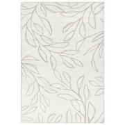 Tappeto tessuto beige chiaro 160 x 230 cm Moderno motivo foglie Soggiorno Camera da letto Per riscaldamento a pavimento Fondo antiscivolo A pelo corto