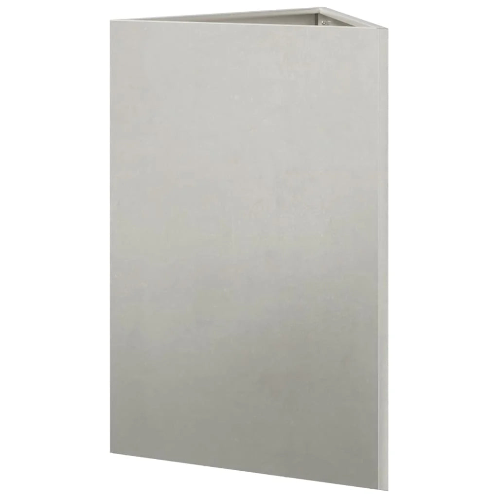 Fioriera rialzata triangolare per piante fiori e patio/giardino 50 x 43 x 75 cm acciaio inox argento 02_0038819