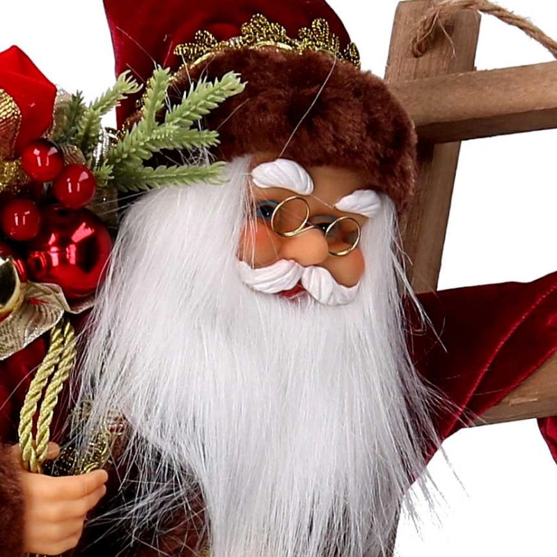 Babbo natale tessuto bordeaux su scala cmh45