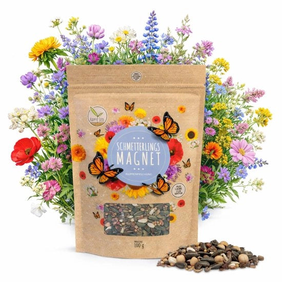 Seme di fiori 100 g - Mischione di fiori colorati - Semi ricchi di nettare e polline - Facili da coltivare - Semina facile - Fioritura massima da giugno a ottobre - Semi di fiori
