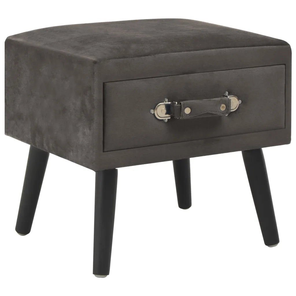 Comodini Grigi 2 pz 40x35x40 cm in Velluto 276386