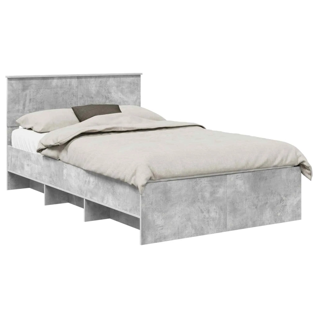 Letto matrimoniale | Letto per adulti | Struttura del letto con testiera Grigio cemento 137 x 203 cm