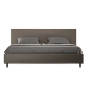 Letto Matrimoniale Extra Large 200x200 cm con Rete e Contenitore Adele Cappuccino