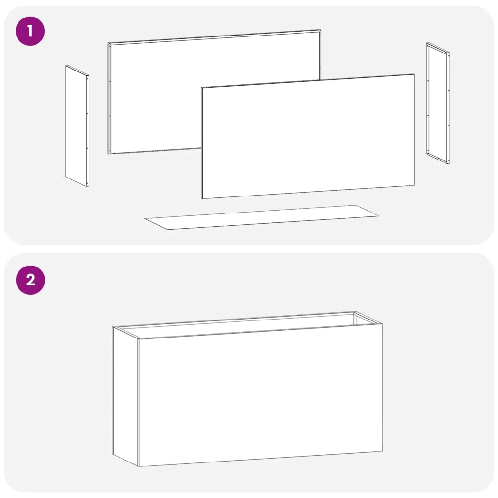 Vaso da giardino 2 pz Nero 100 x 30 x 40 cm 8005611