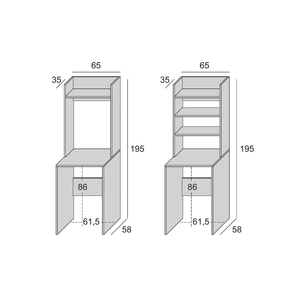 MOBILE LAVATRICE/ASCIUGATRICE 65X58XH195CM BIANCO.
