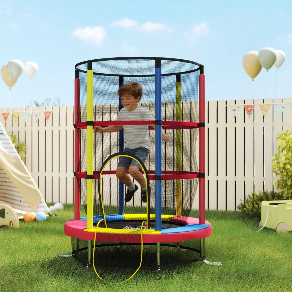 Trampolino per Bambini con Rete di Sicurezza ¨C Minimal ¨C ?160x190 cm, Multicolore