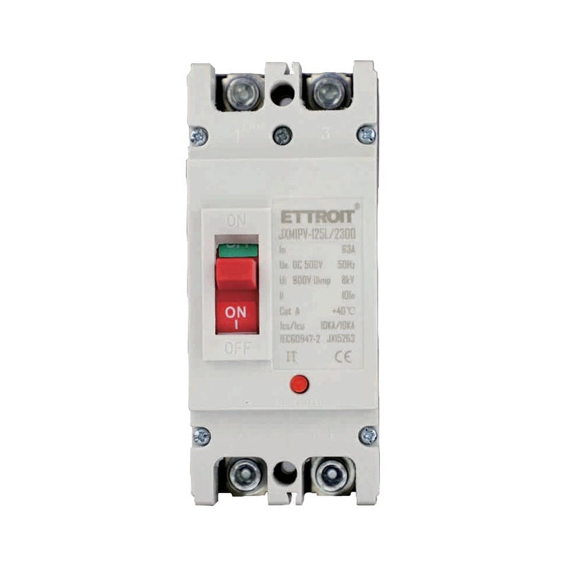 MCCB Interruttori Scatolati Magnetotermici DC Fotovoltaico 2P 10kA 63A DC 500V IP20 IEC60947-2