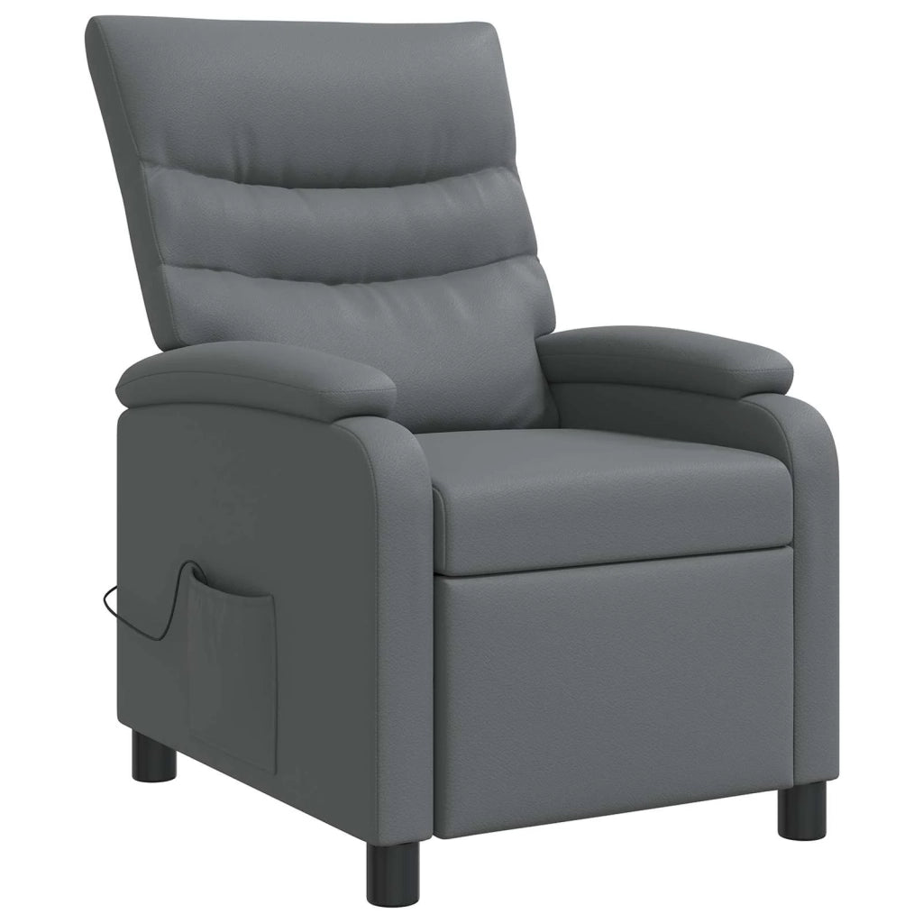 Poltrona Massaggiante Grigio Similpelle 42034904