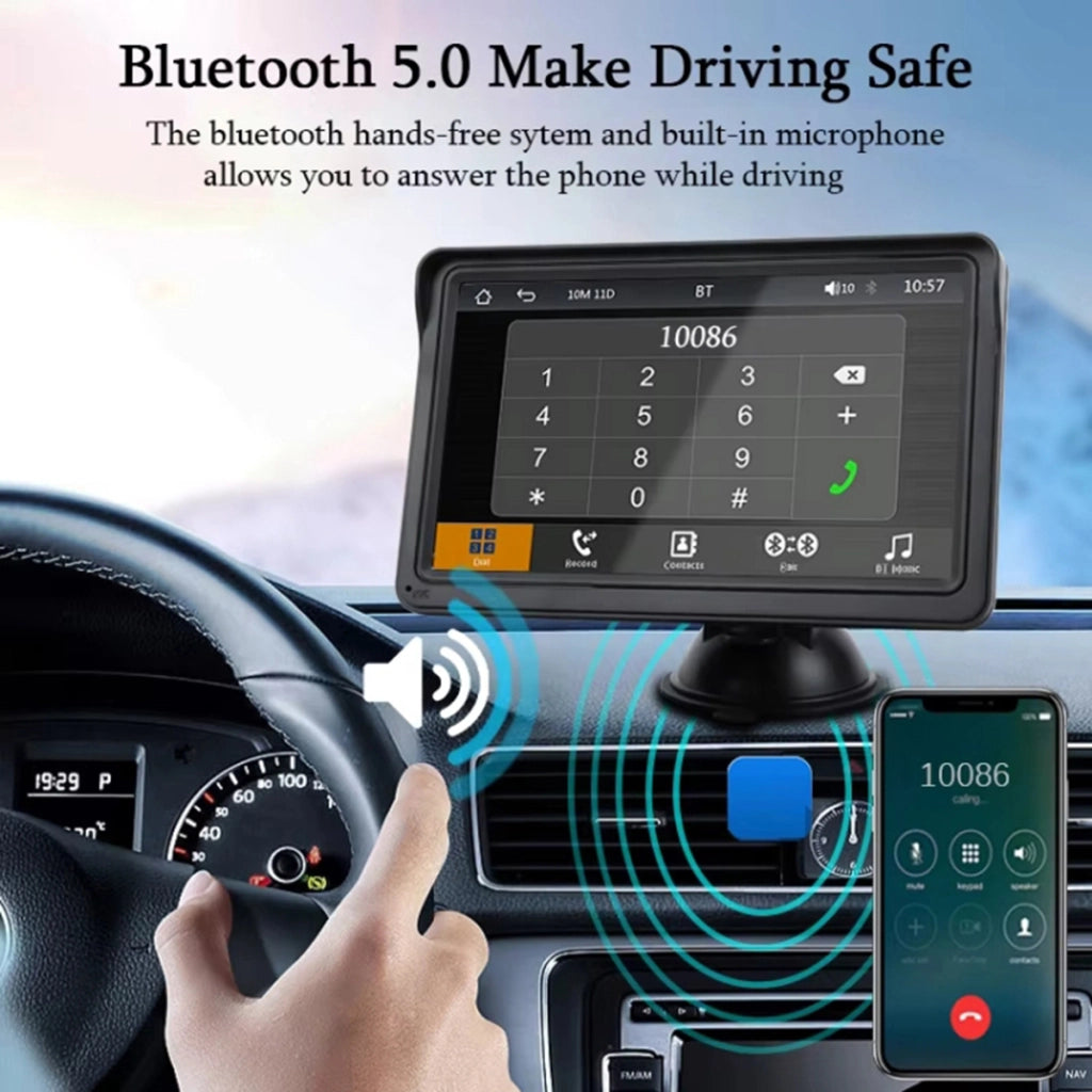 Schermo 7" CarPlay Bluetooth Parabrezza con Retrocamera Nero Avizar