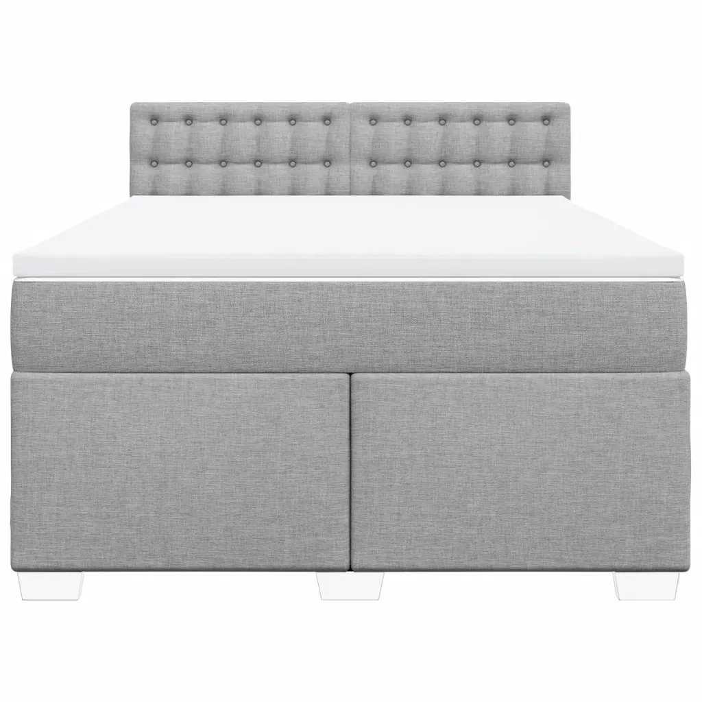 Giroletto a Molle con Materasso Grigio Chiaro 140x190cm Tessuto