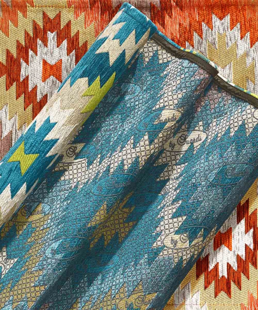 Passatoia moderna AVANA BEIGE contemporaneo geometrico etnico kilim, tappetino multiuso lavabile anti-scivolo cm.55x80