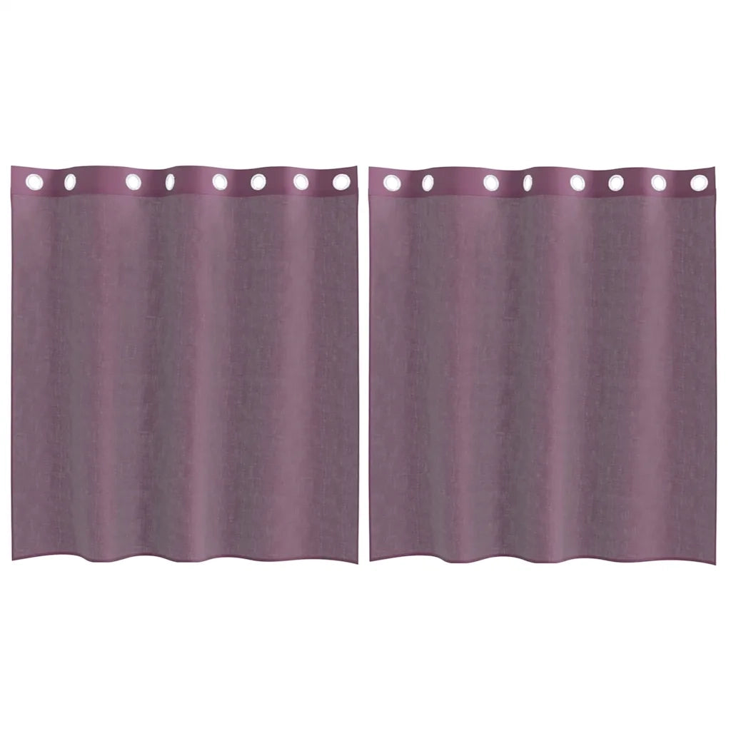 Tende in Voile con Occhielli 2 pz Viola 140x140 cm