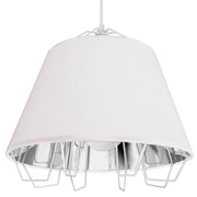 Lampada a sospensione Falun bianco/argento E27 Polux