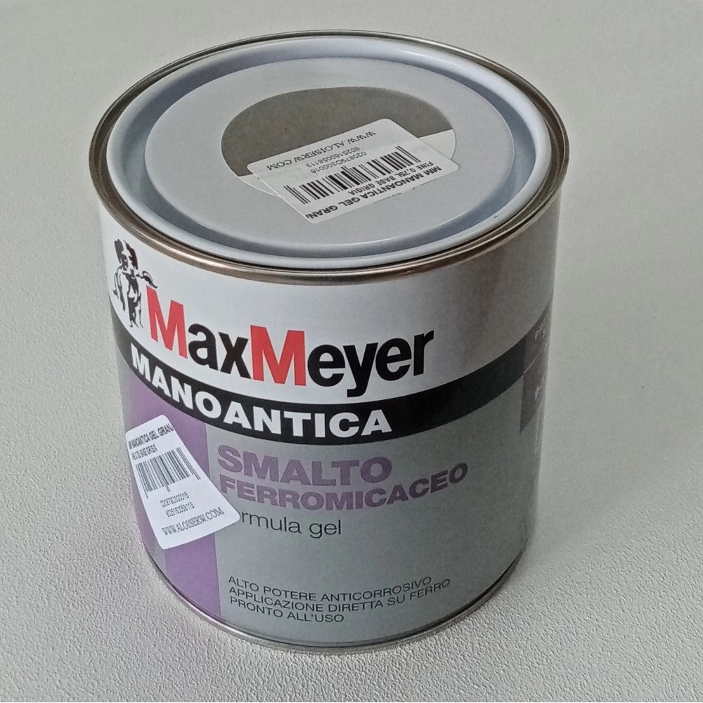 Manoantica gel grana fine 750ml smalto ferro micaceo in varie colorazioni, colori manoantica marrone scuro