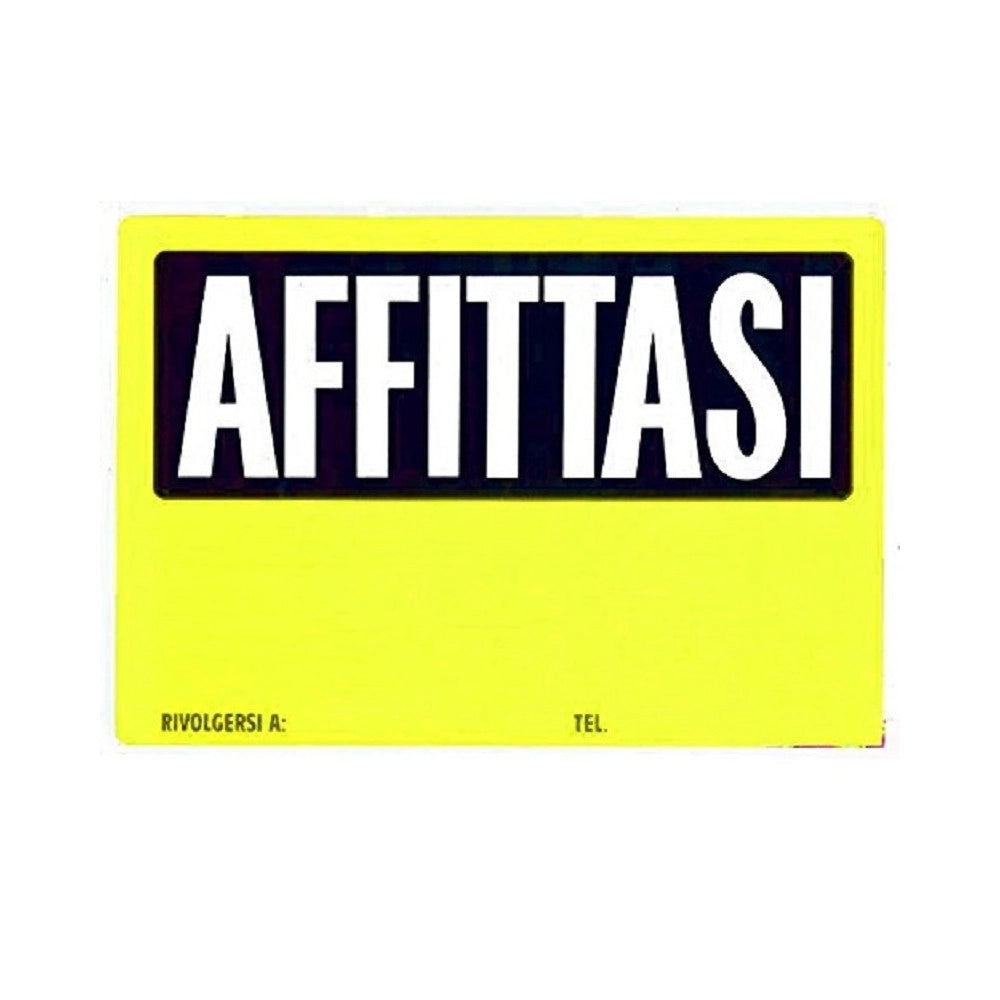 Trade Shop - Cartello Affittasi Plastificato Con Scritta 30 X 20 Cm Segnaletico -