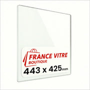 443 x 425 x 4 mm - Vetro per stufa a legna - vetro camino di ricambio - vetro per caminetto resistente al fuoco - France Vitre