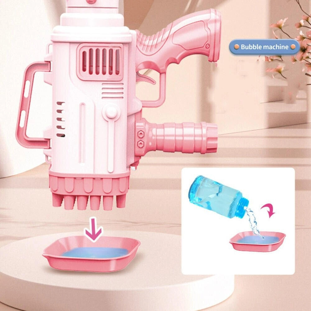 Trade Shop - Pistola Fucile Spara Bolle Di Sapone Sparabolle + 2 Ricariche Giocattolo Bambini -