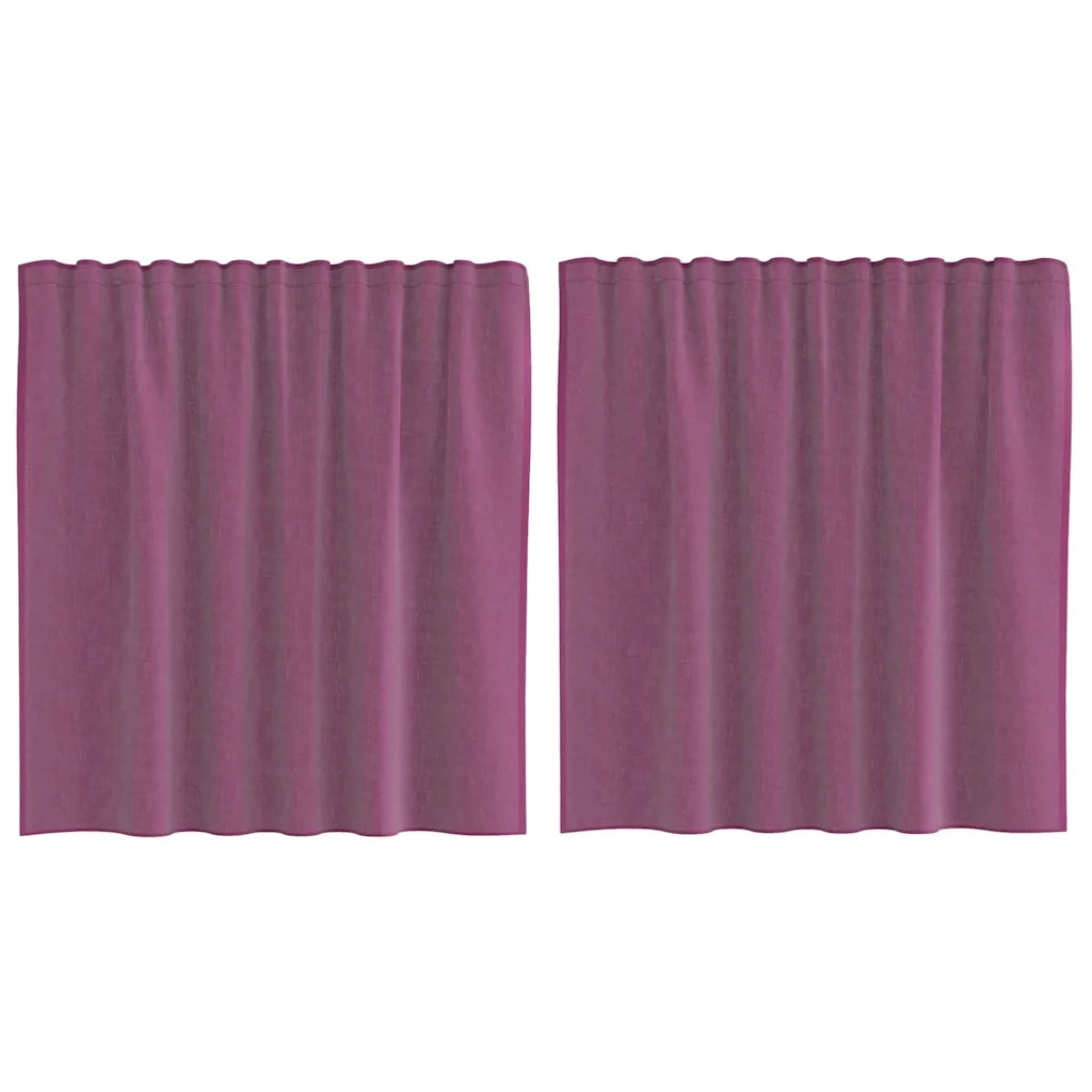 Tende in Voile con Tasche per Aste 2 pz Viola