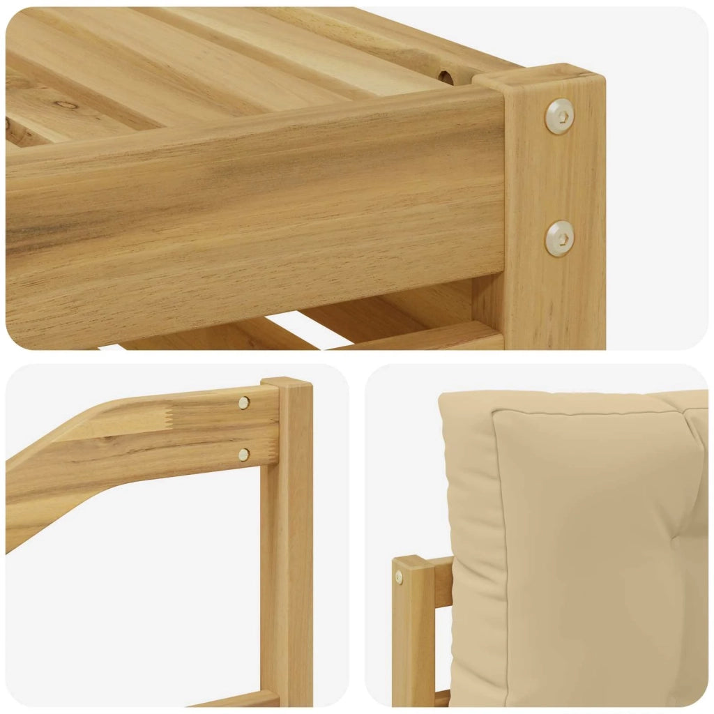 Set di divani da esterno con cuscino 5 pcs Bianco e Beige 3390023