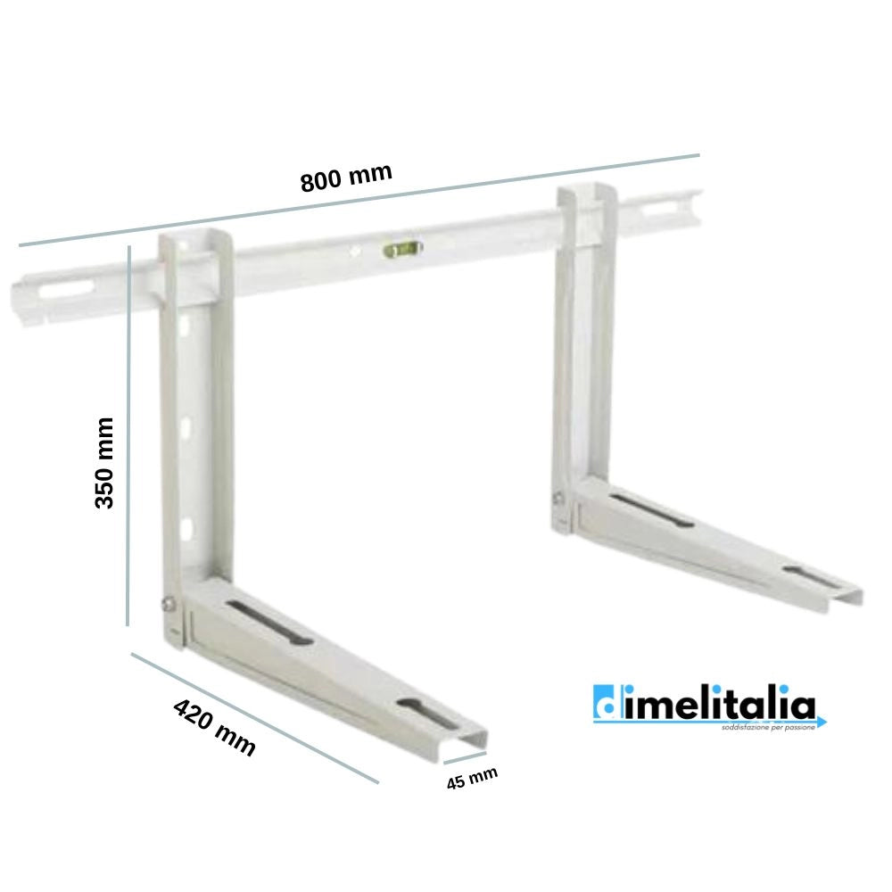 Staffa mensola condizionatore climatizzatore unità esterna 80x42x35 bianca kg 120