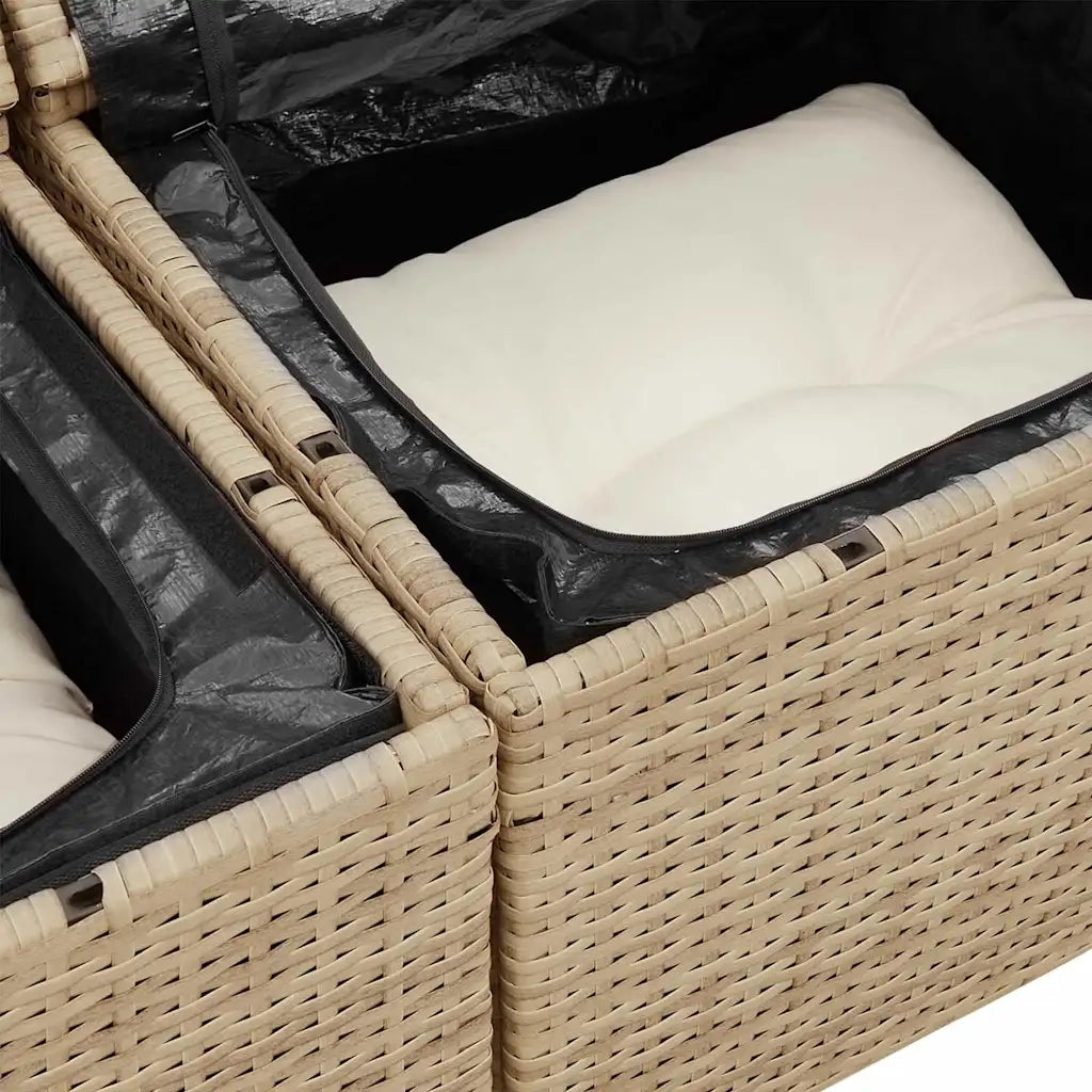 Set Divano da Giardino con cuscino 8 pcs Beige e Crema 3357874