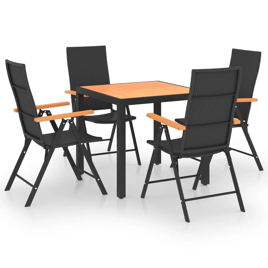 Set da Pranzo da Giardino 5 pz Nero e Marrone 3060077