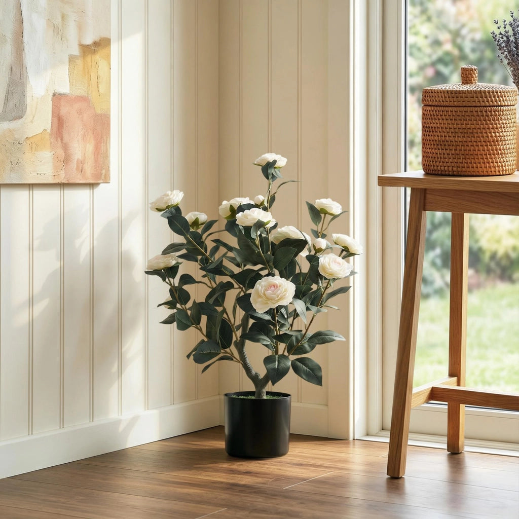 Planta Artificiale Camelia 65cm ¨C Minimal ¨C Bianco Verde