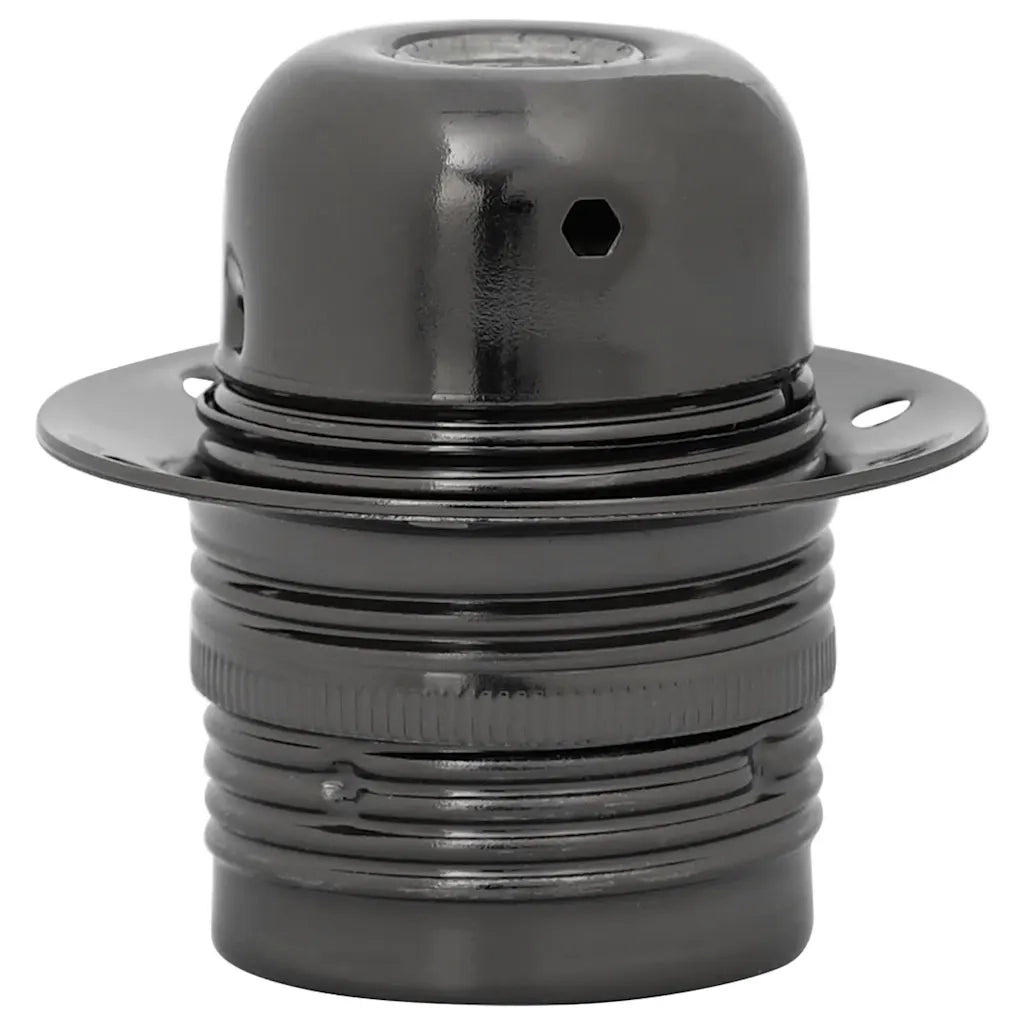 Portalampade 2 pz Nero Lucido E27 4106523