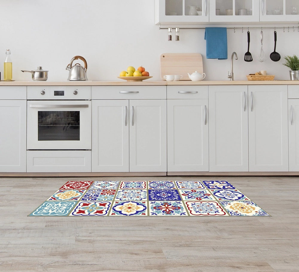 Tappeto Cucina Antiscivolo Made in Italy Passatoia Antimacchia Multiuso Corridoio Soggiorno Lavabile in Lavatrice - 50x500 - Mattonella