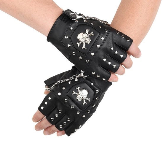 Manopole punk senza dita con chiodi da chiodo