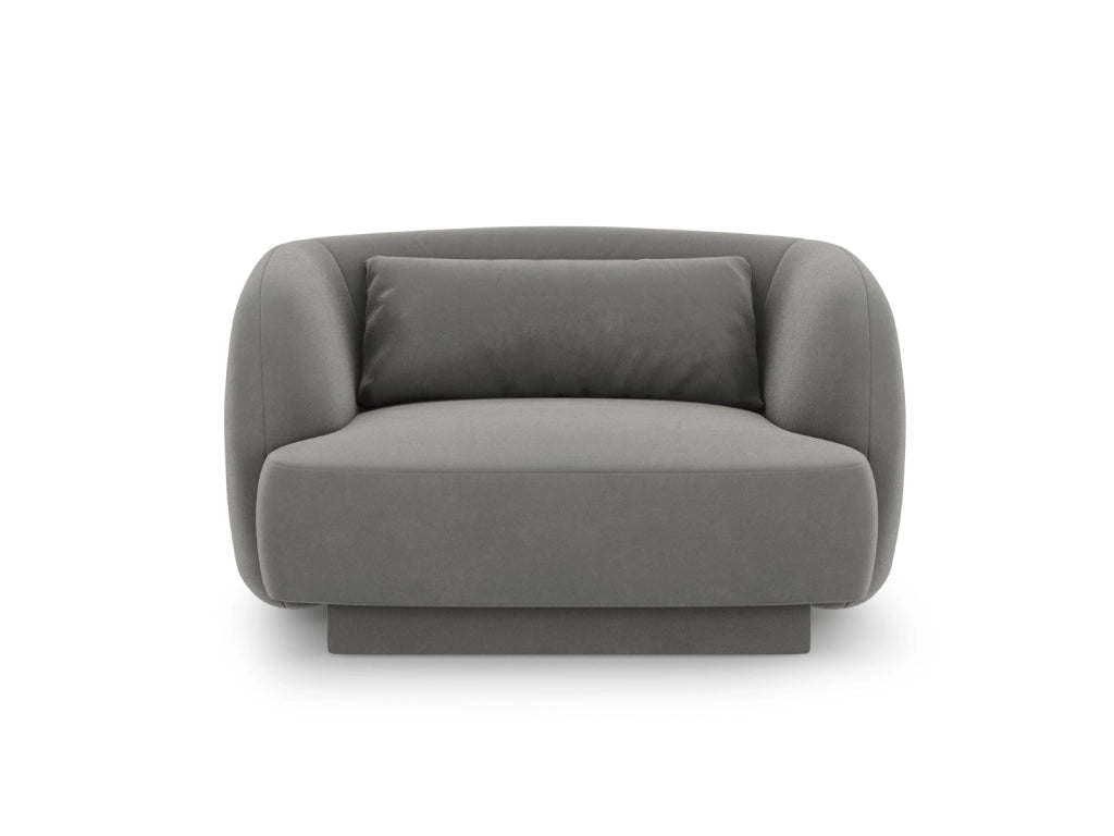 Cosmopolitan Design - Poltrona "Tulum" in velluto grigio chiaro 