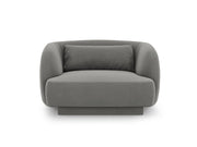 Cosmopolitan Design - Poltrona "Tulum" in velluto grigio chiaro 