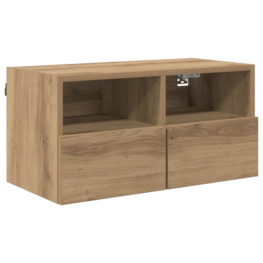 Mobile TV da Parete | Armadietto TV | Mobile Porta TV Rovere artigianale 60 x 30 x 30 cm