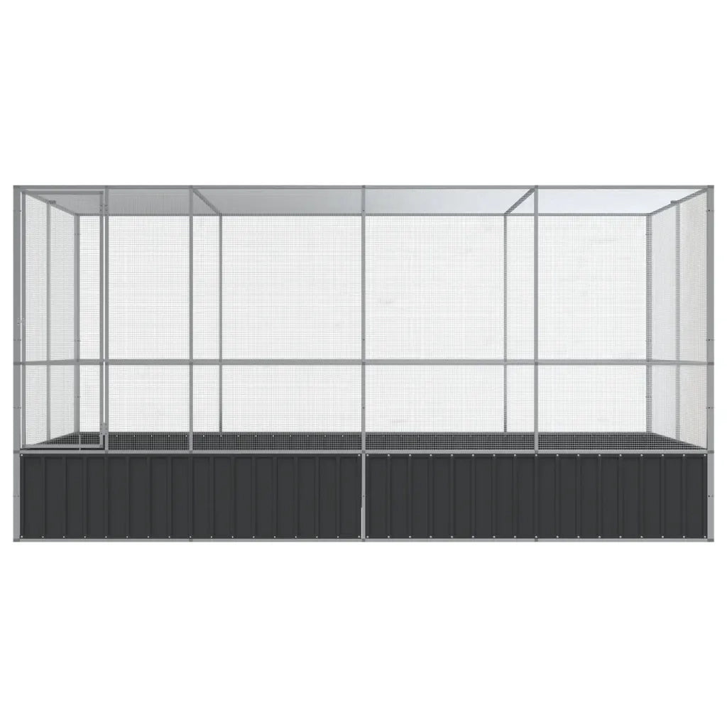 Voliera con Estensione Argento 418x207x212 cm Acciaio 3214272