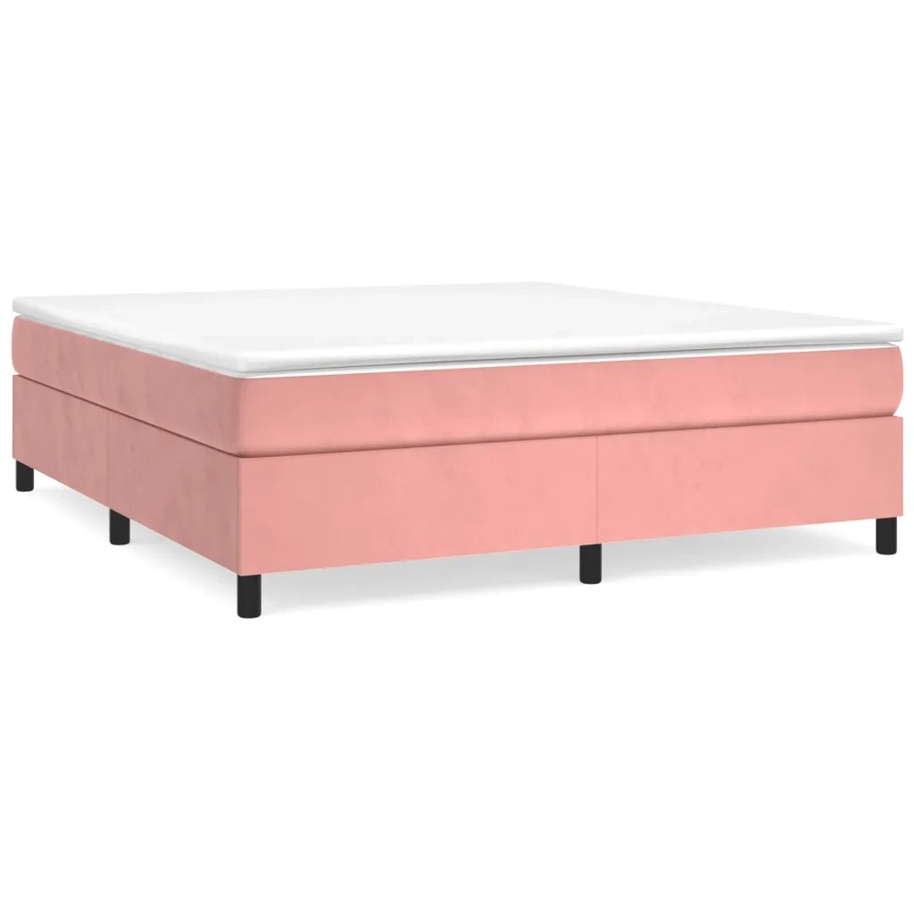 Struttura Letto a Rete a Molle Rosa 180x200 cm in Velluto