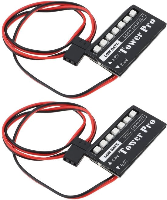 Indicatore di Tensione Batteria Monitor - 4.8/6V Batteria - Lampade LED - RC Auto/Drones - Stato in Tempo Reale - Prevenzione del Perdita di Controllo - Monitor di Tensione