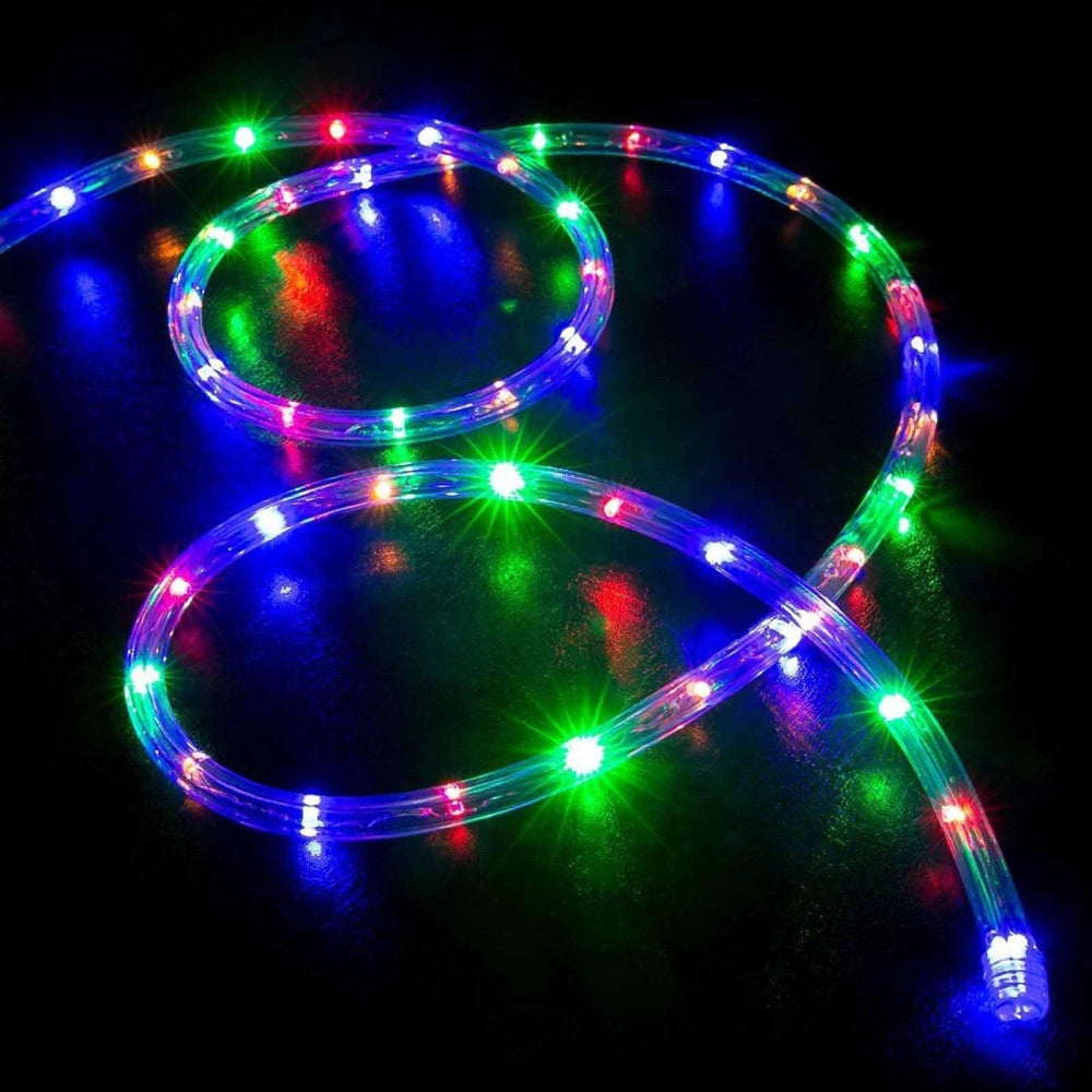 Trade Shop - Tubo Luminoso Natalizio 10 Metri Led Multicolor Controller 8 Funzioni X Esterno -
