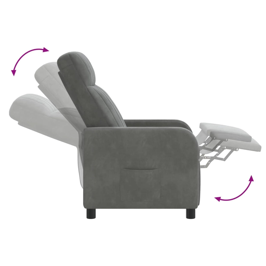 Poltrona Massaggiante Grigio Scuro Velluto (V) 42035121
