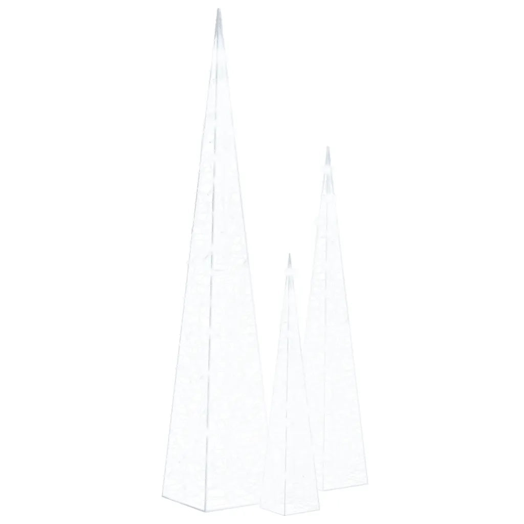 Set Coni Luce LED Acrilico Decorativo Bianco Freddo 60/90/120cm