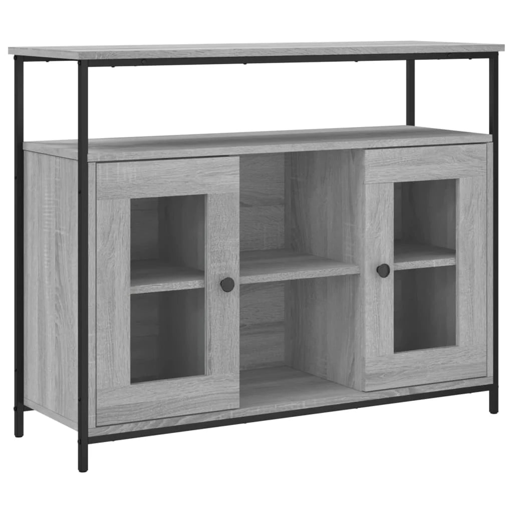 Buffet credenza cassettiera armadio mobile contenitore organizer cucina soggiorno rovere Sonoma 100 x 35 x 80 cm legno ingegnerizzato grigio 02_0036251
