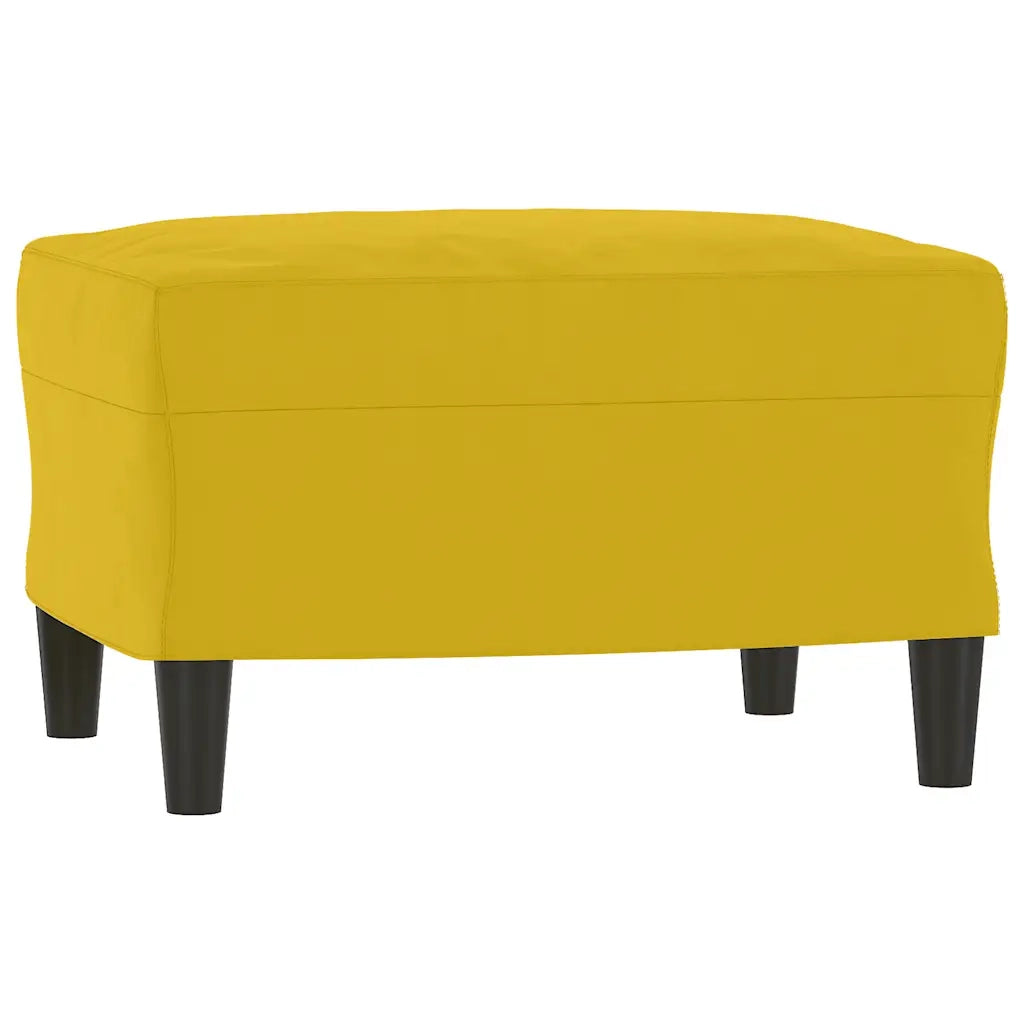 Set di Divani 3 pz con Cuscini Giallo in Velluto