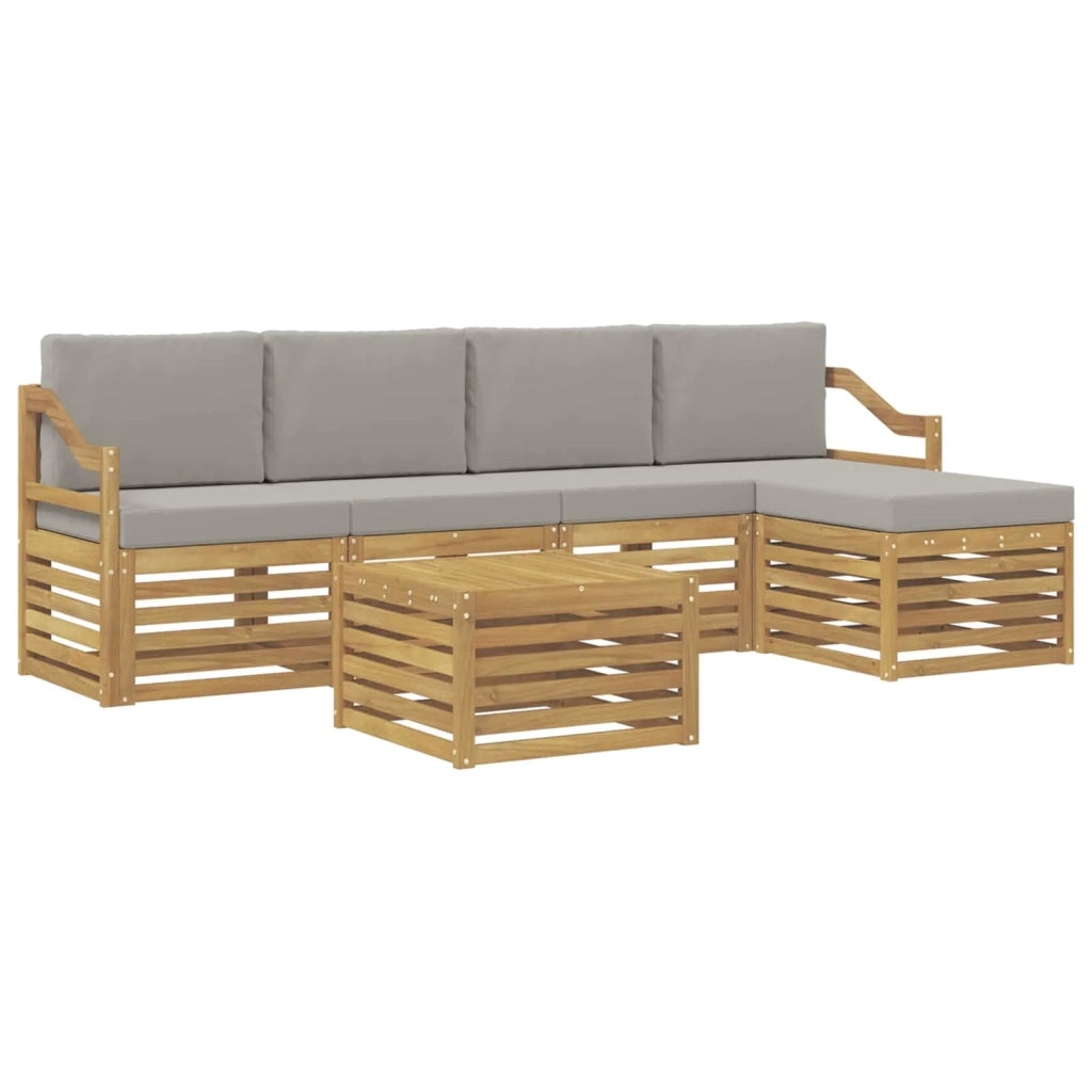 Set di divani da esterno 6 pcs Bianco e Grigio Chiaro 3391731