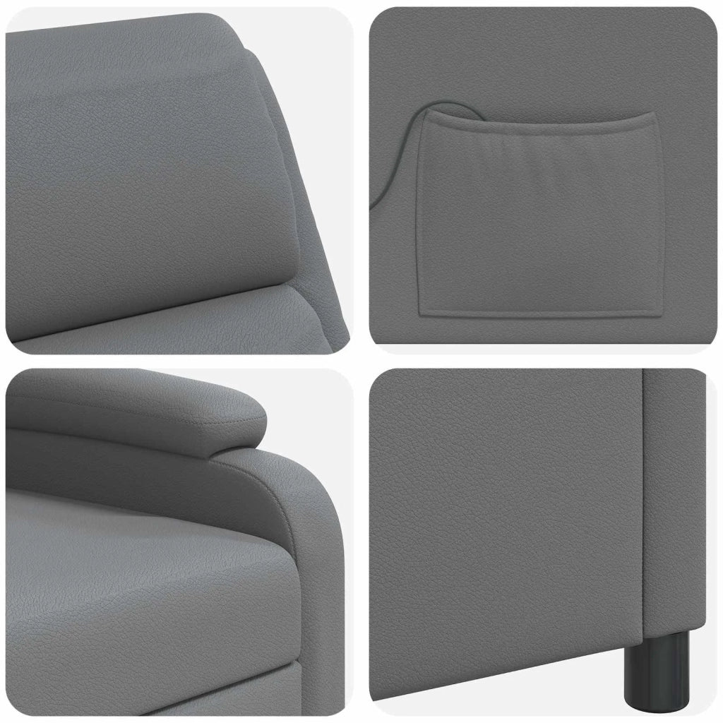 Poltrona Massaggiante Grigio Similpelle 42034864